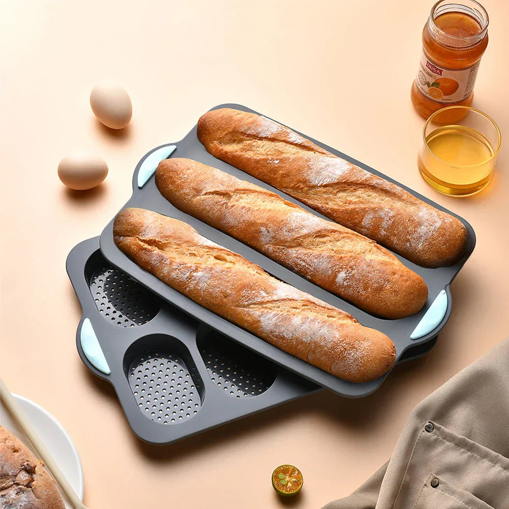 CrustyBake™ | Antihaft-Baguette-Backform aus Silikon