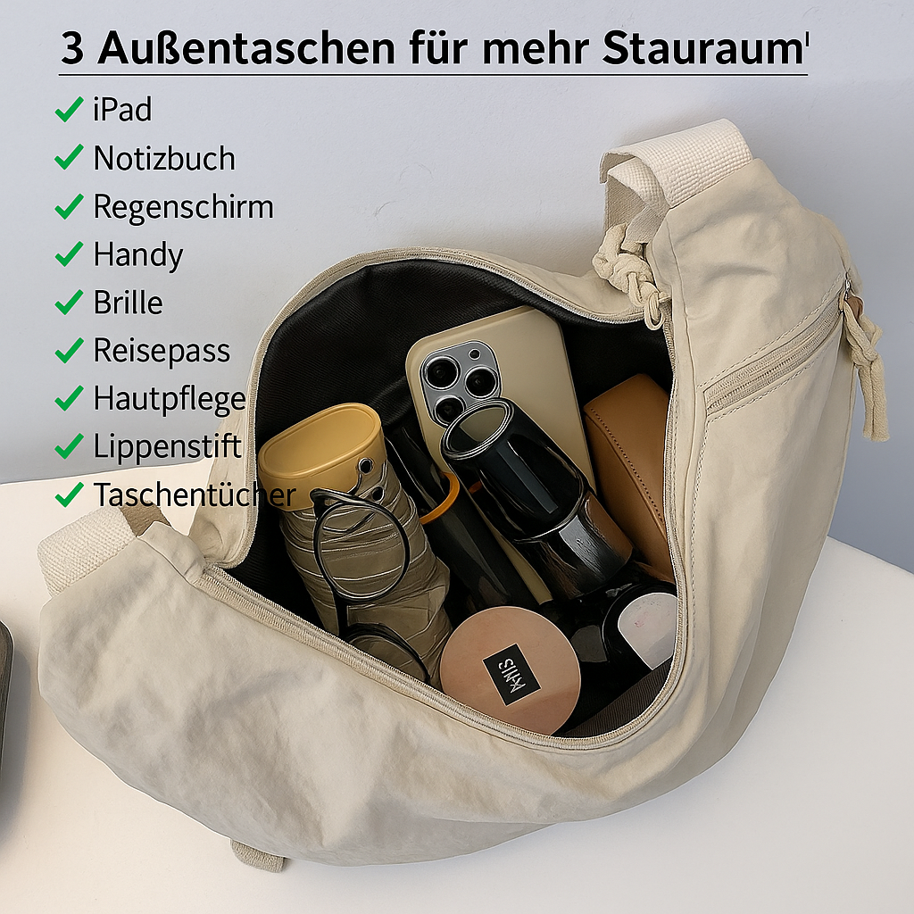 Damen Umhängetasche | Leichtes Nylon Material | Geräumige Fächer Ordnung | UrbanNyla