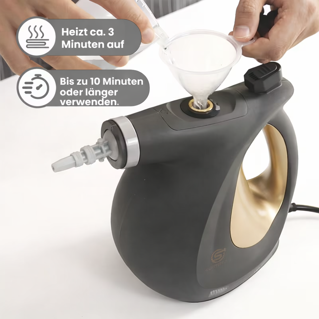 Dampfreiniger | 3,5 Bar Hochdruck | 350 ml Wassertank | Tragbar & Sicher | SteamForce