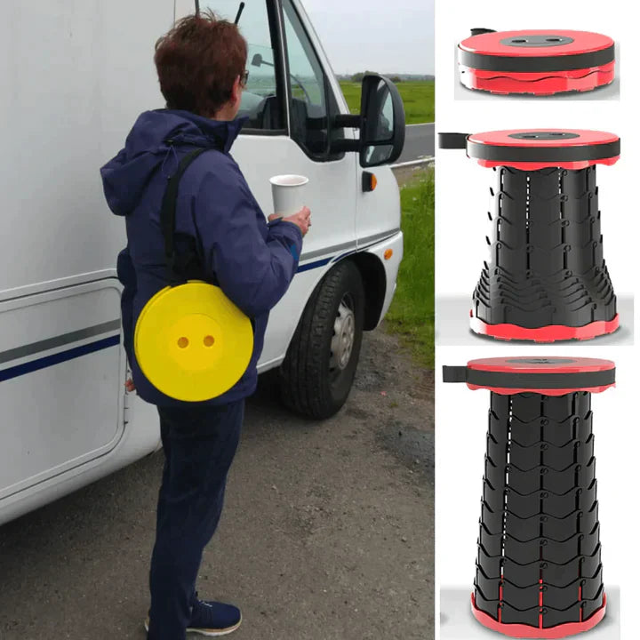 Tragbarer Sitz | Höhenverstellbar 7-47 cm | Belastbar bis 160 kg | Faltbar | Traveseat