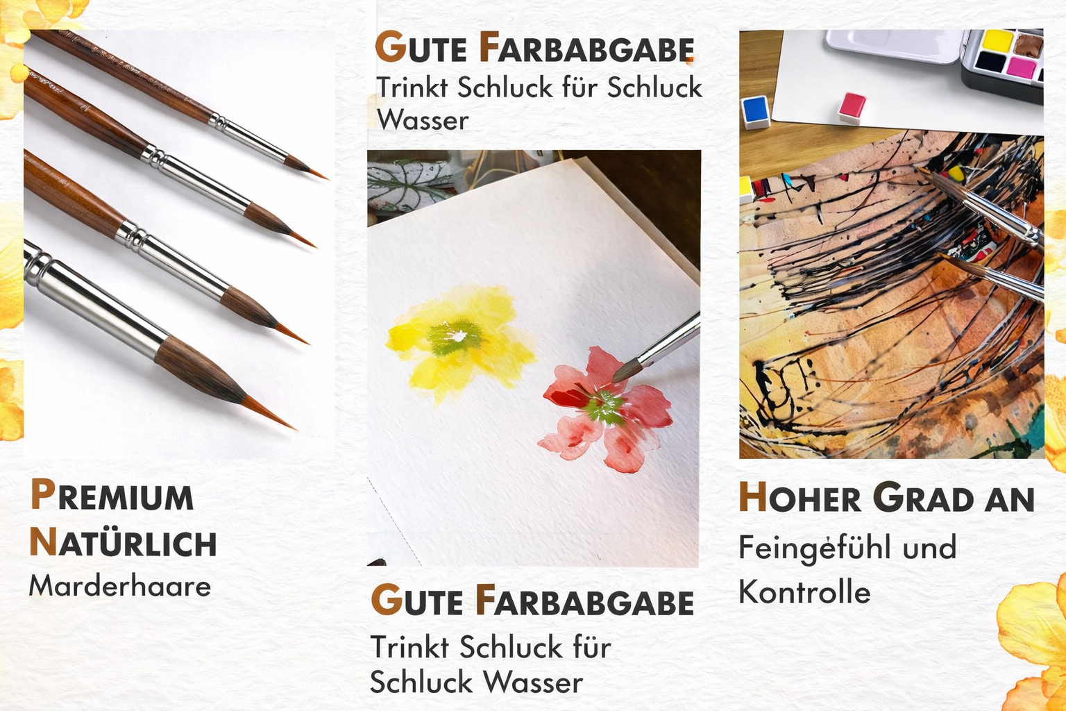 Detailpinsel Set | Feine Linien & Präzision | Holzgriff | PinPointPro