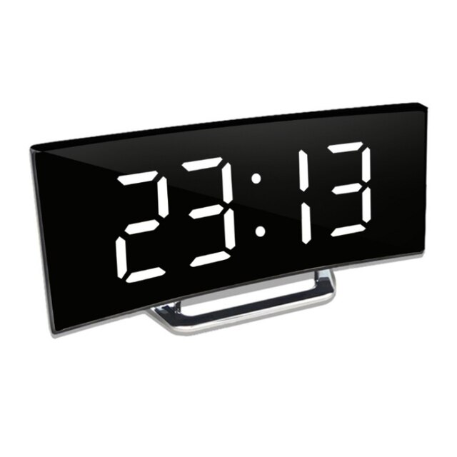 Digitaluhr | LED Spiegelwecker | Auto Dimmung blendfrei | CurveClock