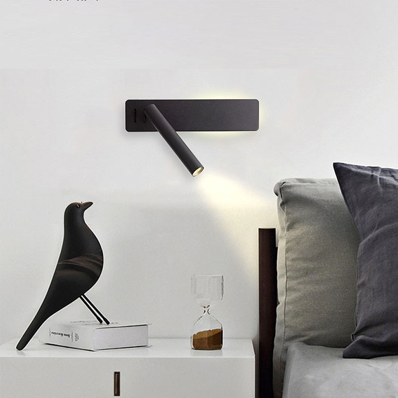 Drehbare LED-Lesewandleuchte | Schwenkbarer Spot | 2 Schalter Metall | Bedspark