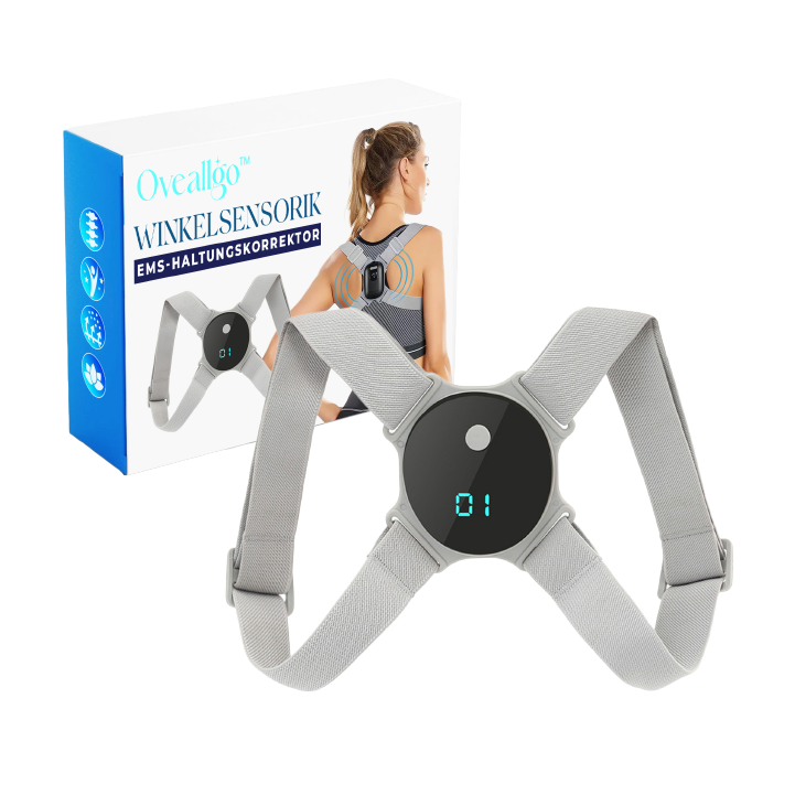 EMS-Haltungskorrektor | Winkelsensorik mit Vibrationsfeedback | Verstellbare Gurte | Postrafit