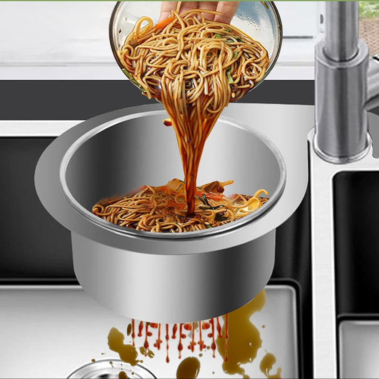 Edelstahl-Spülbecken-Sieb | Abflussfilter im Schwan-Design | SinkStrainer