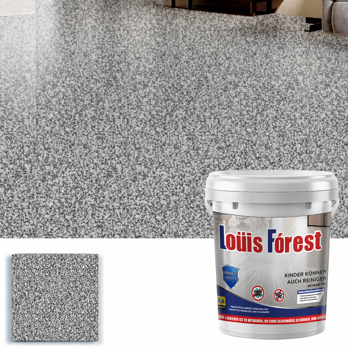 Vernice epossidica per pavimenti | Rivestimento antiscivolo per pavimenti | Idrorepellente, resistente all'abrasione | FloorArmor