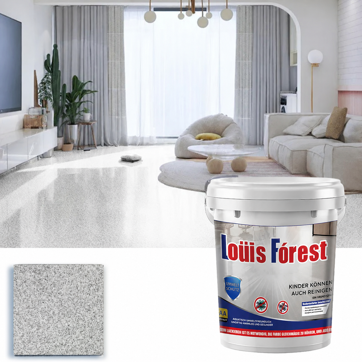 Vernice epossidica per pavimenti | Rivestimento antiscivolo per pavimenti | Idrorepellente, resistente all'abrasione | FloorArmor