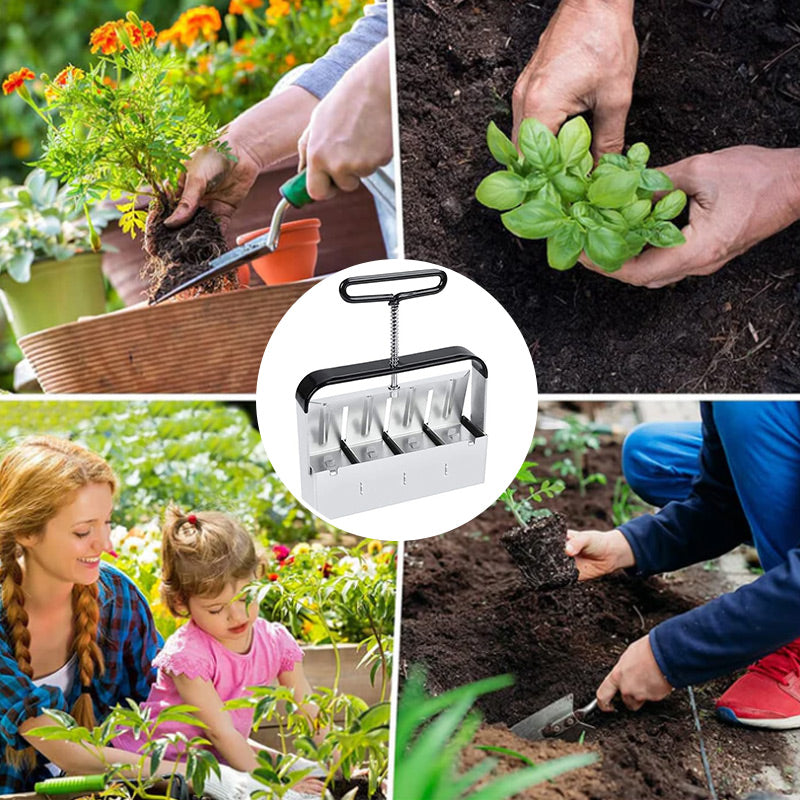 Erdblockpresse Edelstahl | Plastikfrei & rostfrei | Für Gemüse, Kräuter & Blumen | SoilPress