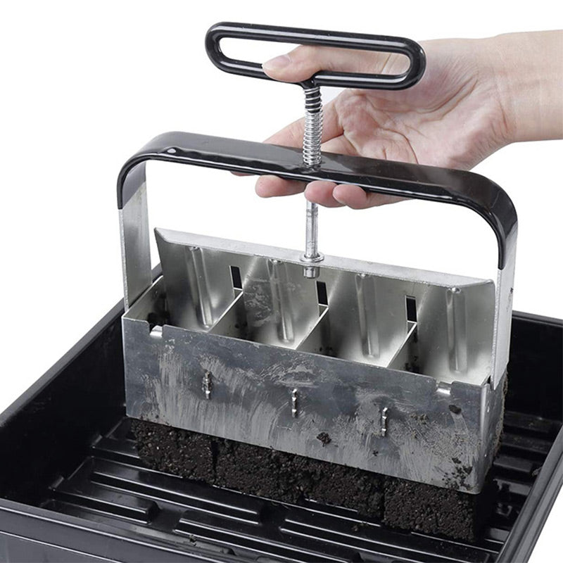 Erdblockpresse Edelstahl | Plastikfrei & rostfrei | Für Gemüse, Kräuter & Blumen | SoilPress