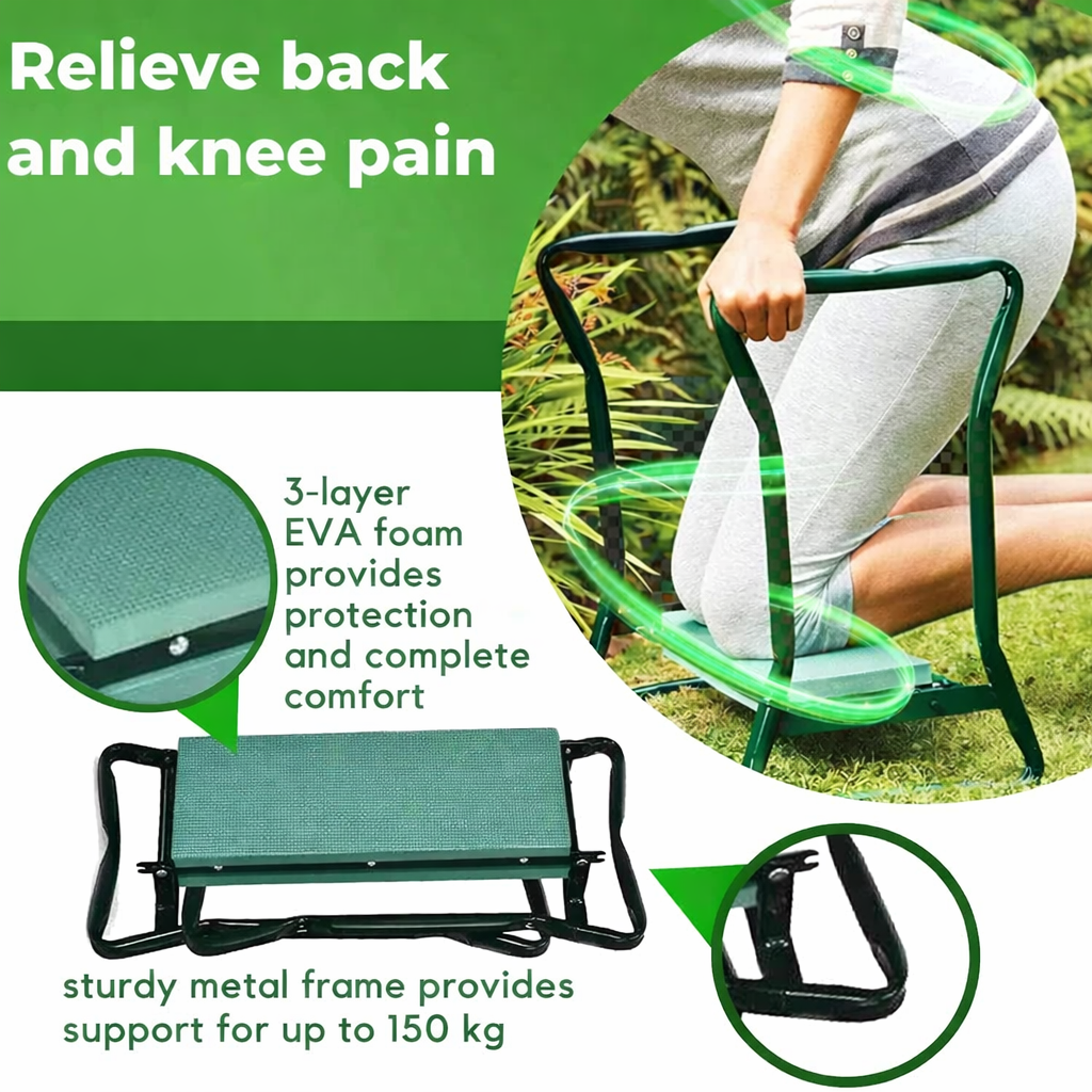 Ergonomischer 2-in-1-Gartenkniehocker und -sitz für mehr Gelenkkomfort | Faltbar | Kompakt | Kneeworks