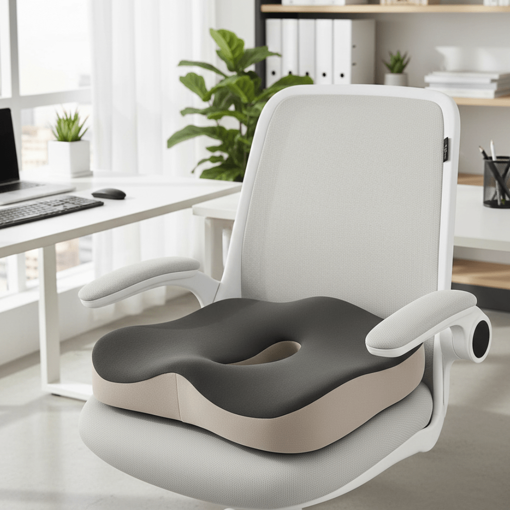 Ergonomisches Memory-Schaum-Bürositzkissen | Entlastung für unteren Rücken | Rutschfest | PosturaNest