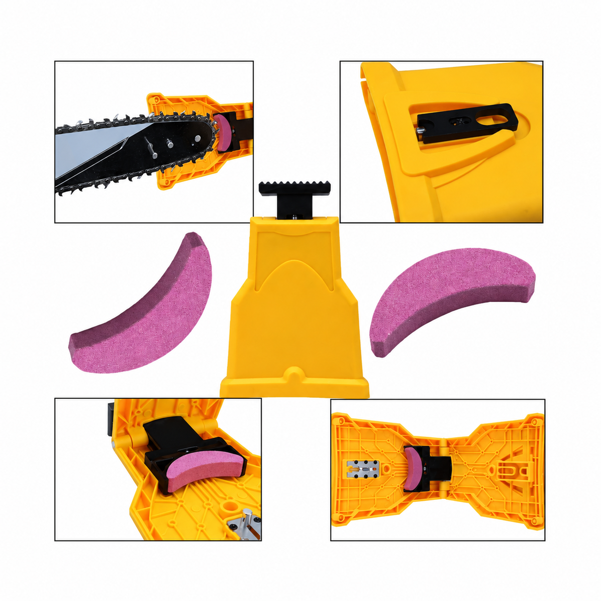 Ersatz-Schleifsteine für Kettensägenschärfer, 5er Set | Für Schärfer 35-50 cm (14-20 Zoll) | Passend für 2-Niet-Systeme
