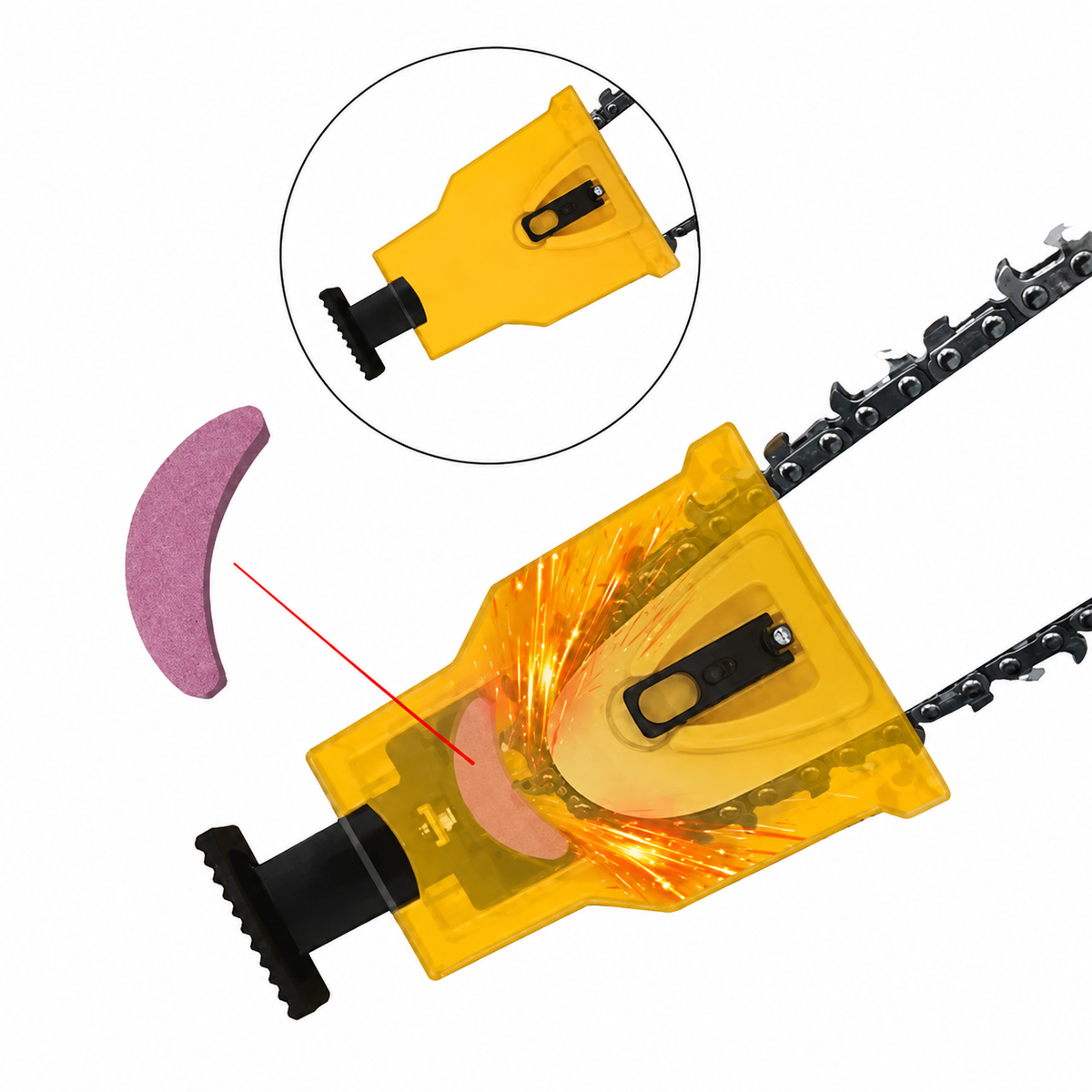 Ersatz-Schleifsteine für Kettensägenschärfer, 5er Set | Für Schärfer 35-50 cm (14-20 Zoll) | Passend für 2-Niet-Systeme