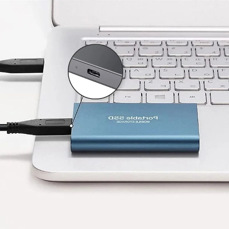 Externe SSD 128 GB | 20 MB/s Übertragung | Aluminium Stoßfest Wasserfest | Driveon
