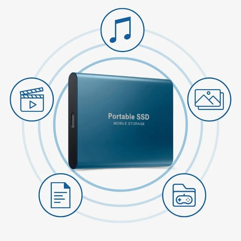 Externe SSD 128 GB | 20 MB/s Übertragung | Aluminium Stoßfest Wasserfest | Driveon