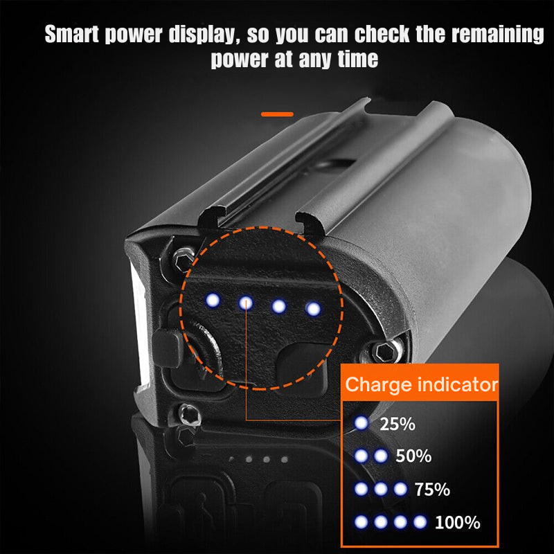 Fahrradbeleuchtung | 180-Grad-Abstrahlwinkel | Batterieanzeige | NightBeam
