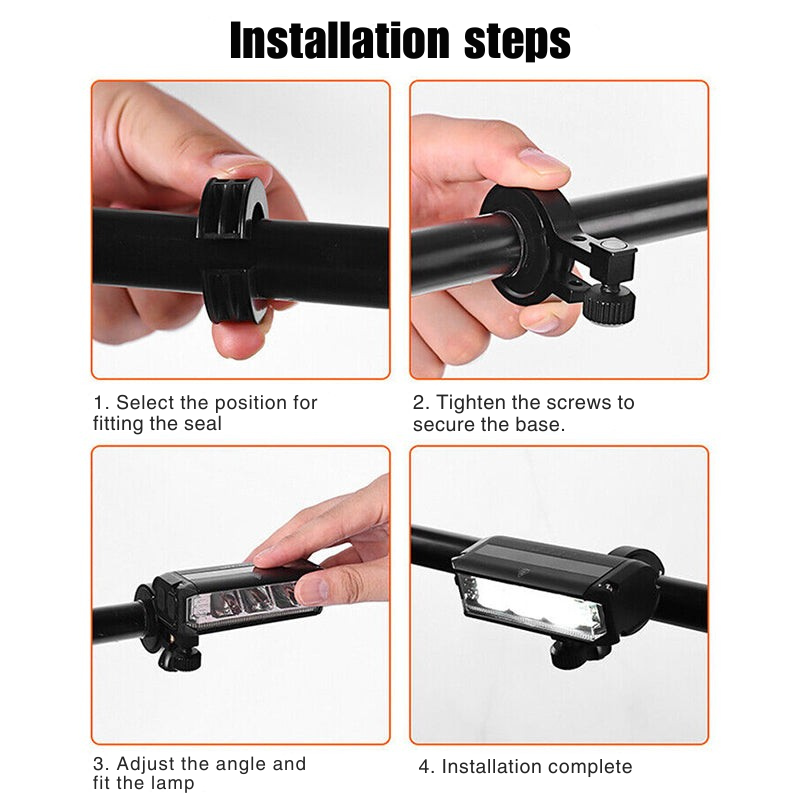 Fahrradbeleuchtung | 180-Grad-Abstrahlwinkel | Batterieanzeige | NightBeam