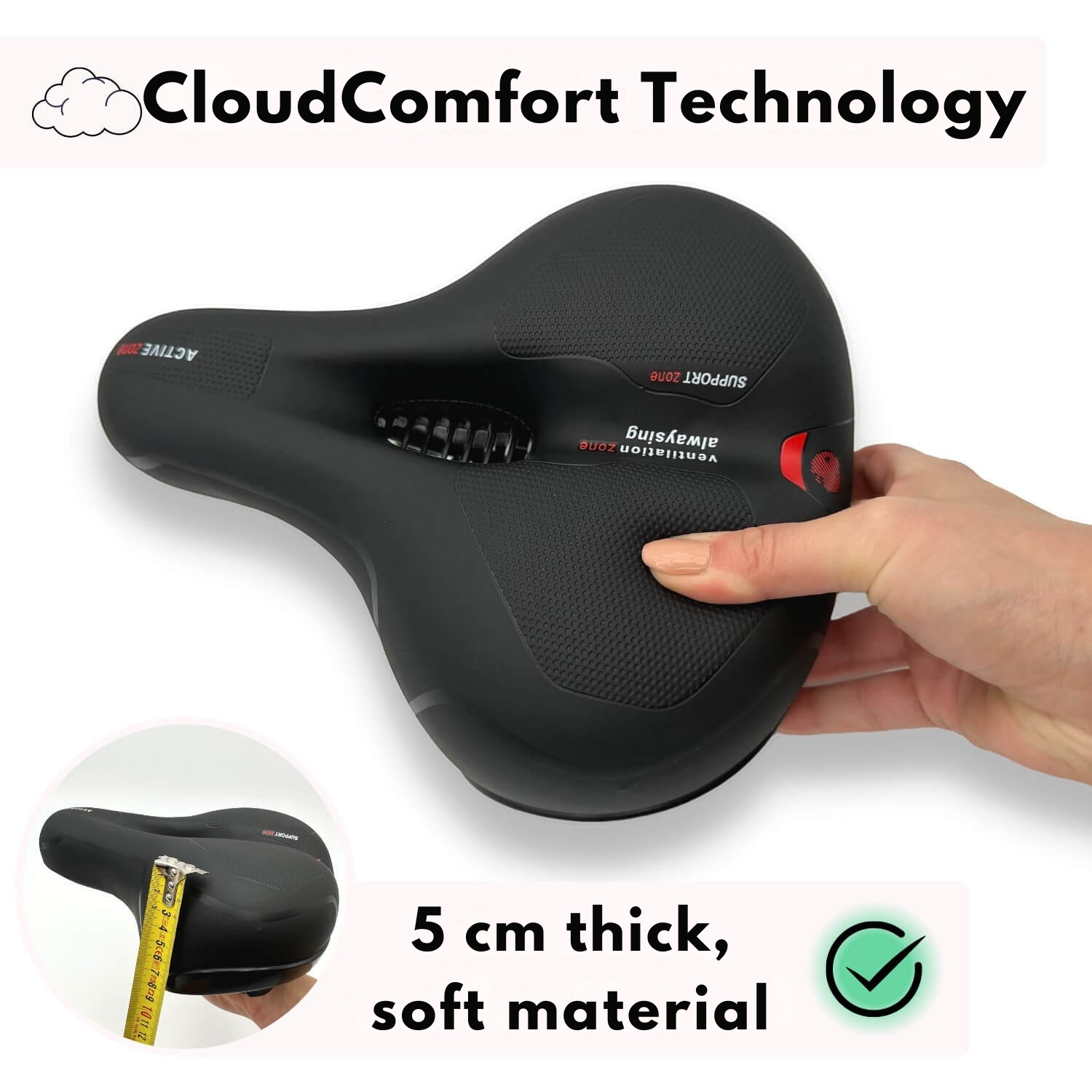 Fahrradsattel | Ergonomischer Komfort | Stoßdämpfend | RideRelief