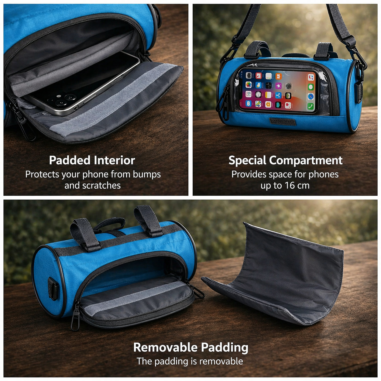 Fahrradtasche | Touchscreen-kompatibel | Universelles Klettverschlusssystem | Ridepocket