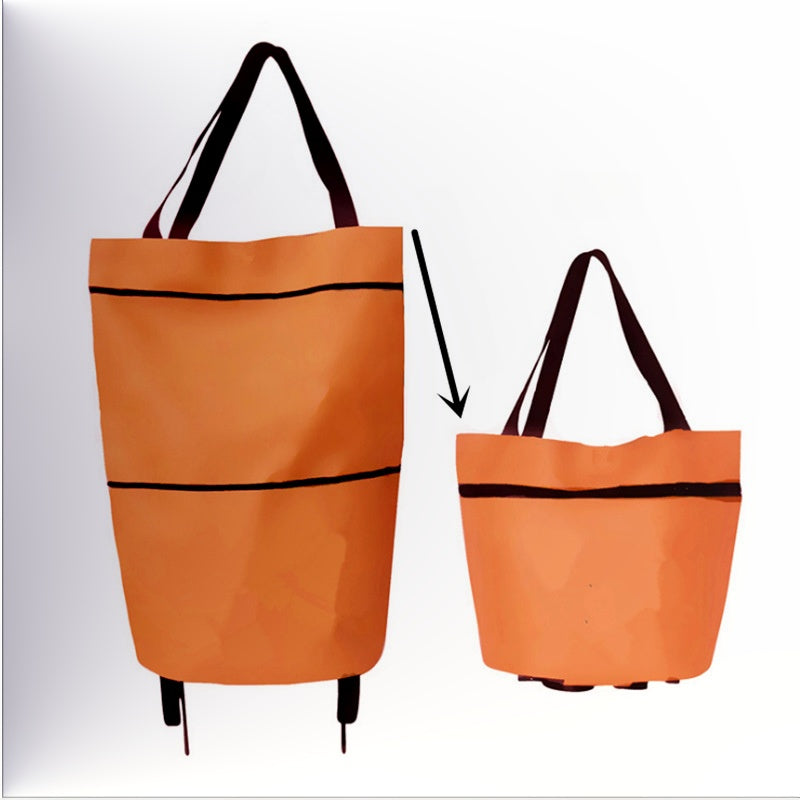 Faltbare 2-in-1 Einkaufstasche | Tragetasche & Roll-Trolley in einem | Platzsparend | CartAway