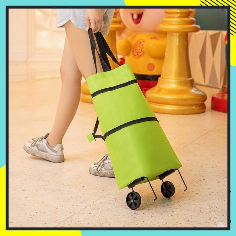Faltbare 2-in-1 Einkaufstasche | Tragetasche & Roll-Trolley in einem | Platzsparend | CartAway