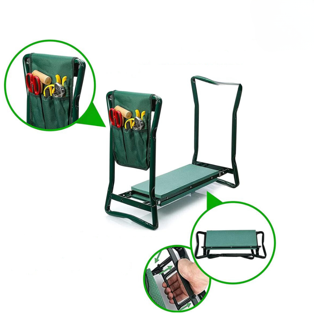 Faltbare Garten-Kniebank | Knieschonendes Arbeiten | Sitzfunktion mit Handgriffen | BeetBuddy