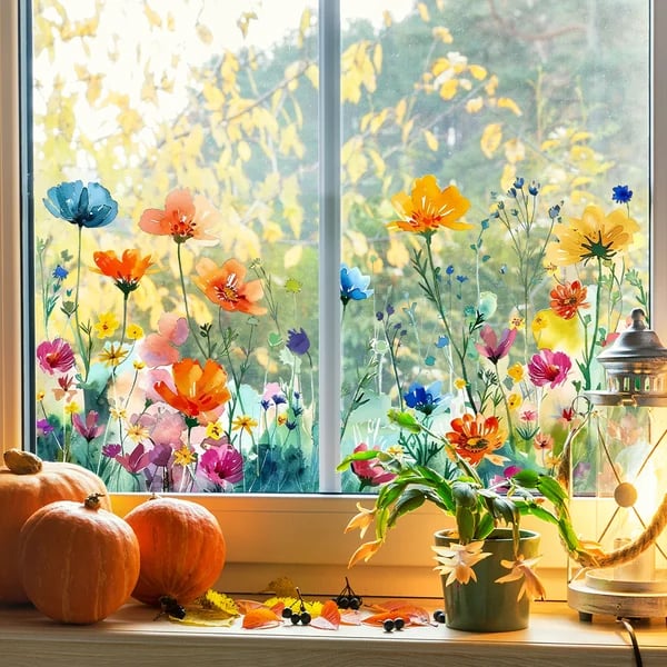 Fensterfolie | Blumenmuster | Selbstklebend | BloomPane