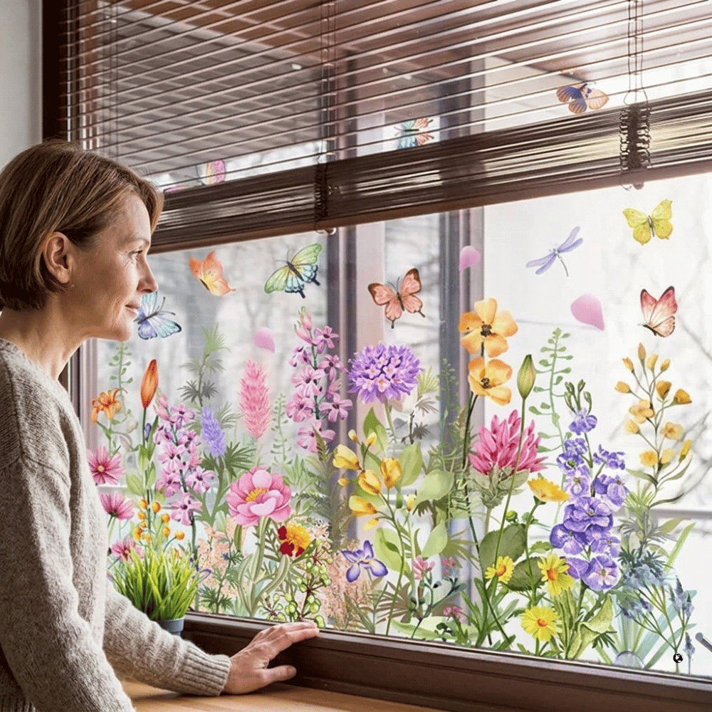 Fensterfolie | Blumenmuster | Selbstklebend | BloomPane
