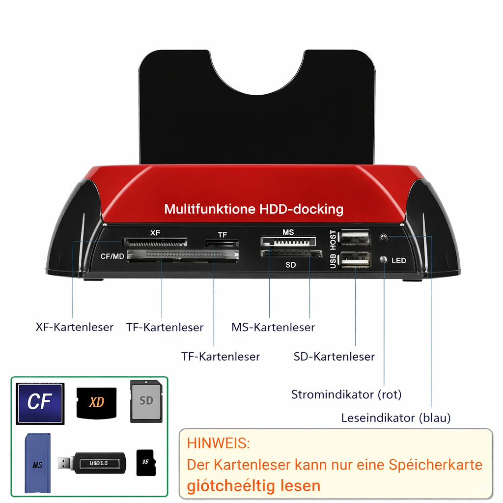 Festplatte | Multifunktionale Festplatten-Dockingstation | Universeller IDE- und SATA-Hub | TotalRecovery Dock