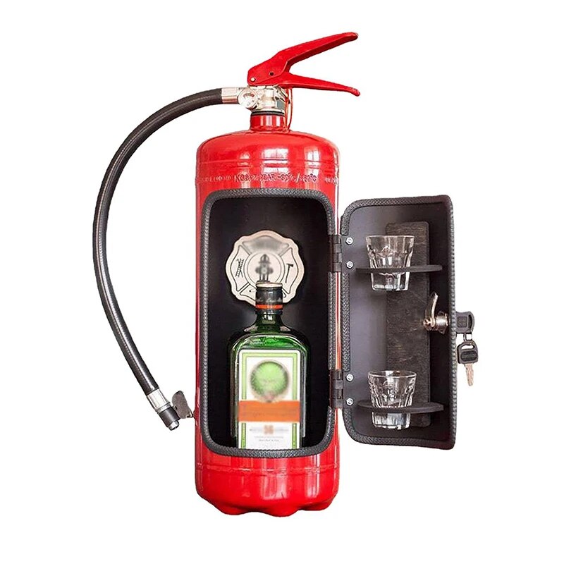 Verborgene Flaschenlagerung | Im Feuerlöscher-Design | Dekorativer Getränkeschrank | Hidebar