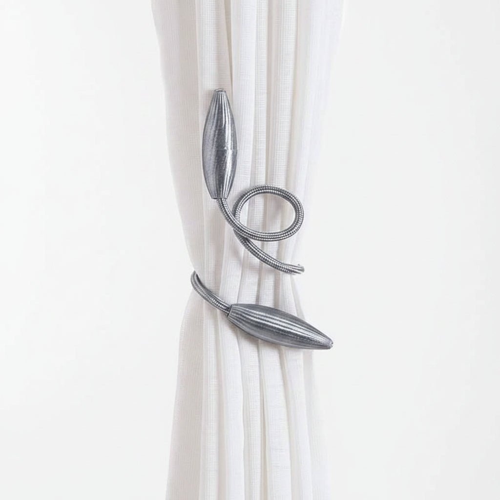 Flexible Gardinenhalter Aluminium | Werkzeugfrei | Gewebeschonend | WrapLux