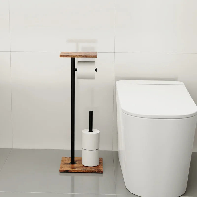 Freistehender Toilettenpapierständer | Ablage für Handy und Zubehör | Stabiler Halter | BathBridge