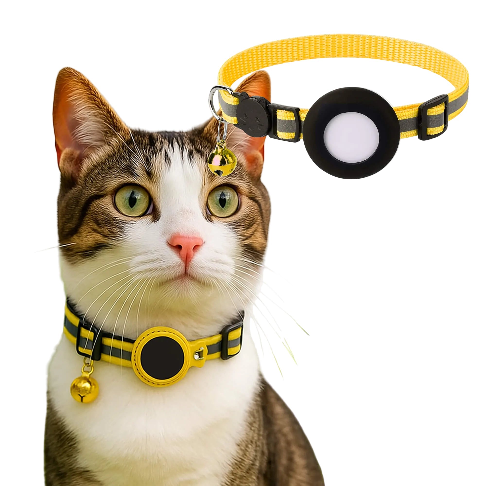 GPS Katzenhalsband | Sicherheitsverschluss & Reflektierend | Verstellbar | Tracepaw