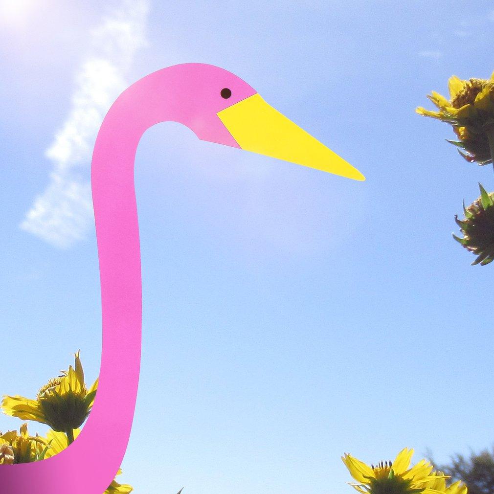 Decoración de jardín Flamingolo de aluminio | Indicador de viento y decoración | Hecho a mano | PinkDrift