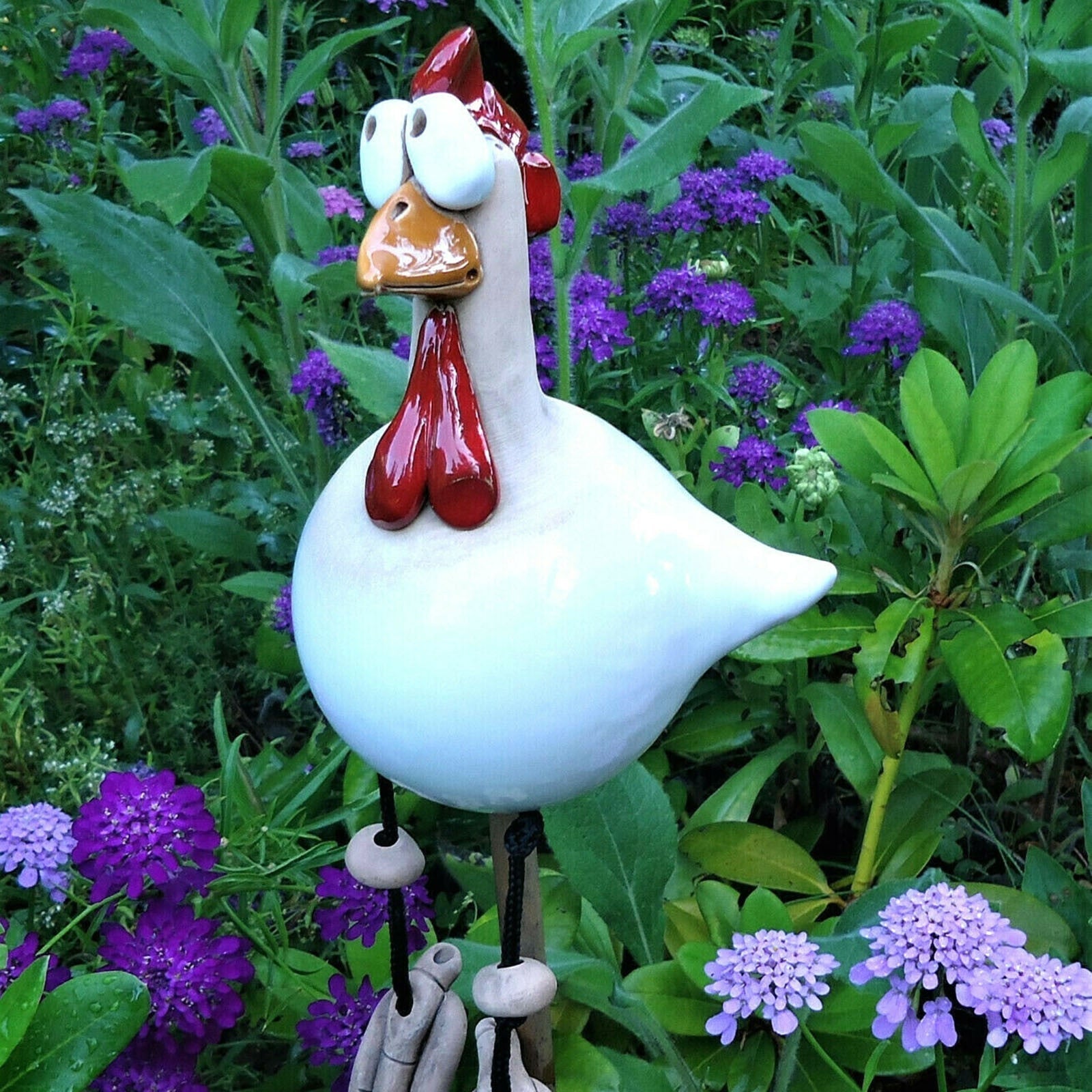 Garten Dekoration | Zaunfigur Huhn | Wetterfestes Humor Design | FenceFunky