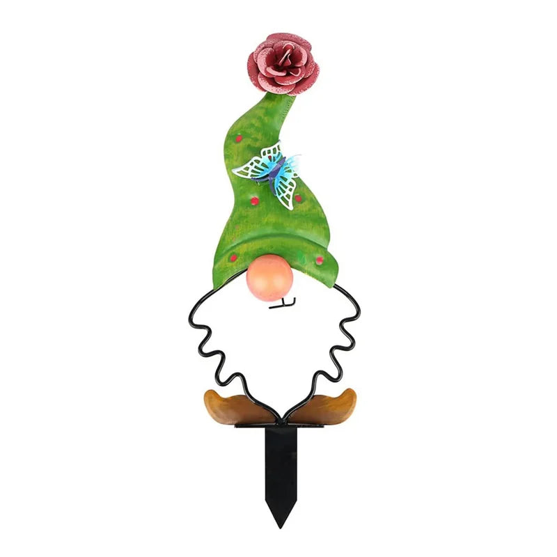 Gartendekoration Metall Gartenzwerg | Pfahl Figuren | Wetterfest | GnomePeak