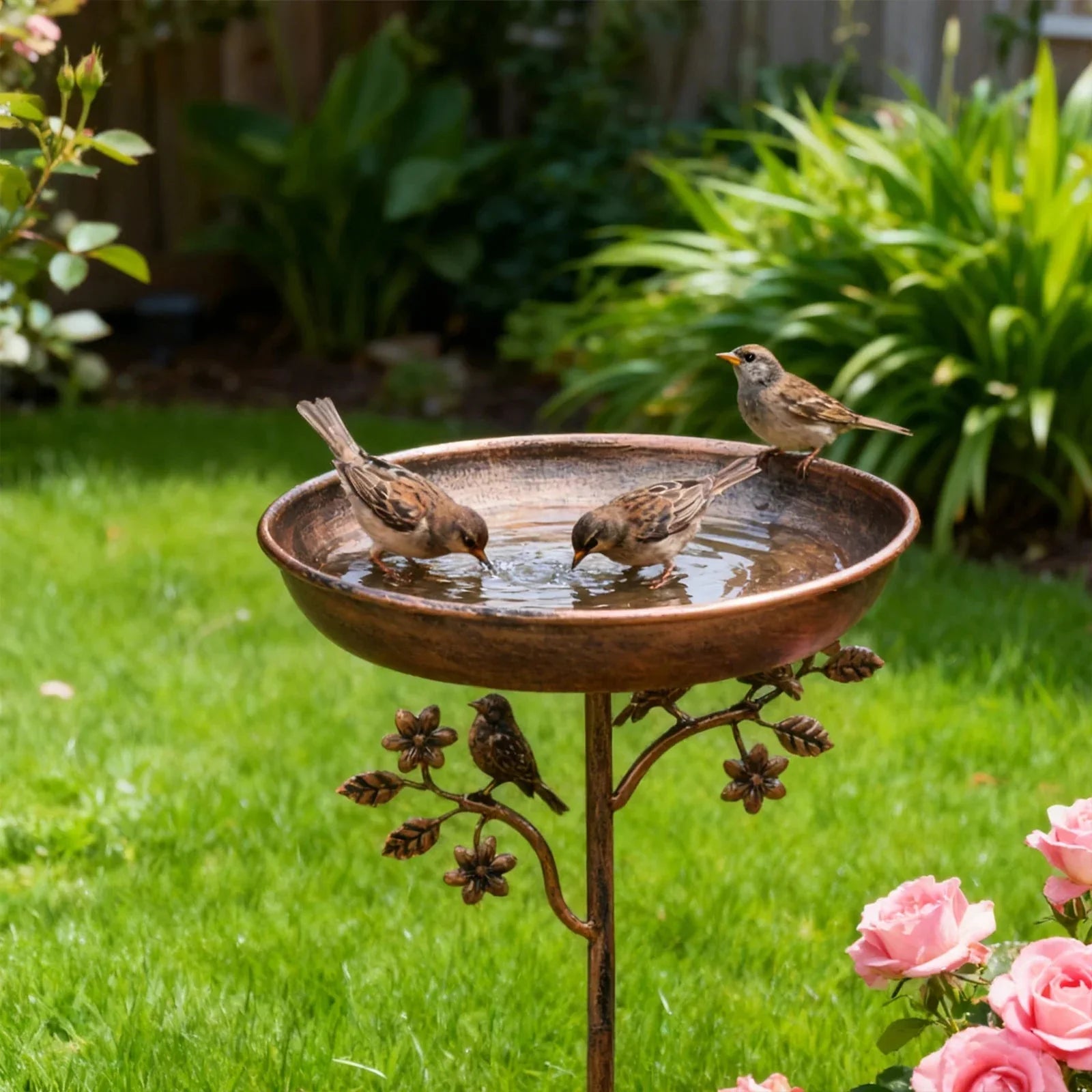 Gartenvogeltränke | Deko Schale | Stabiler Spieß | GardenShine