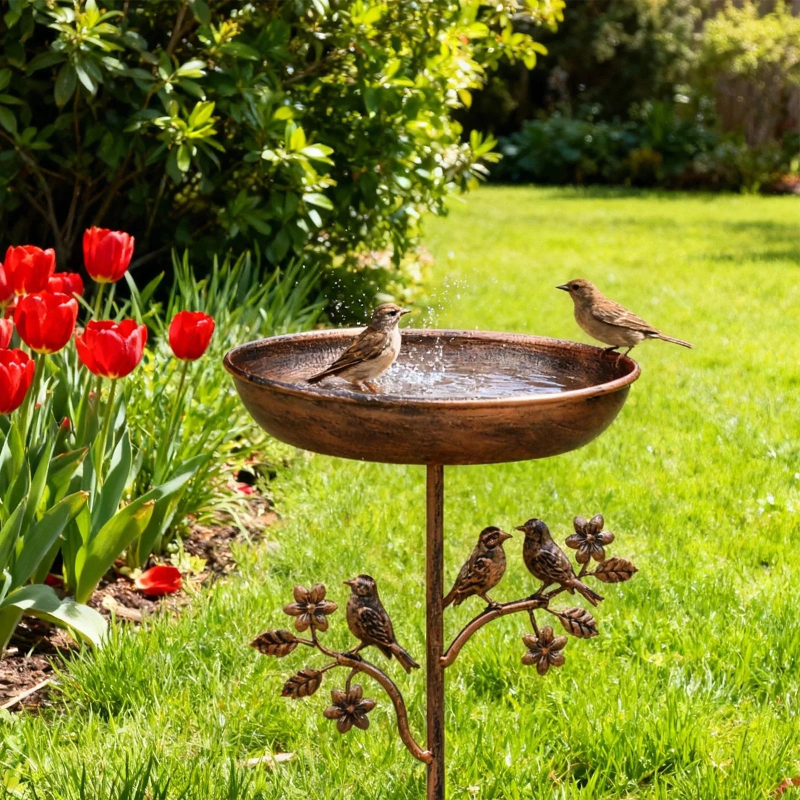 Gartenvogeltränke | Deko Schale | Stabiler Spieß | GardenShine