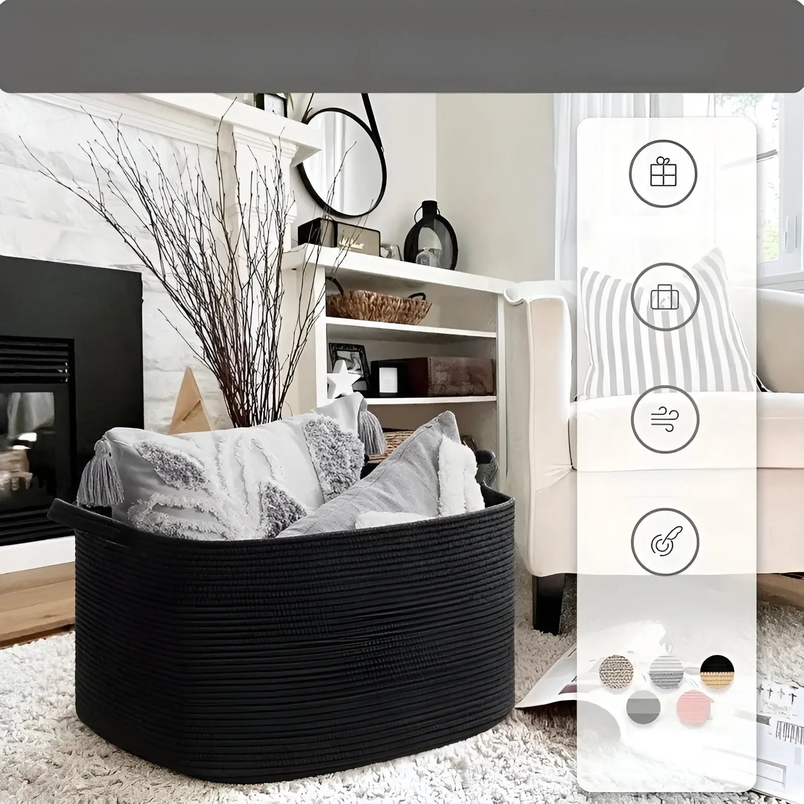 Geflochtener Korb | Geflochtenes Design | Tragegriffe | WohnHafen