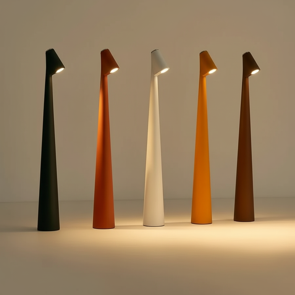 Kabellose LED-Tischlampe aus Metall und Glas | Nordisches Design, 35 oder 45 cm, 5 Farben | Wiederaufladbarer Akku 1