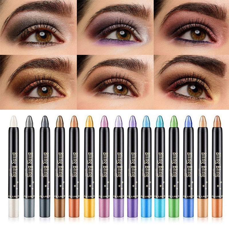 Glitzer-Lidschattenstift 15 Farben | Wasserfest & Wischfest | Cremige Formel mit Metallic- und Glitzer-Finish für Augen 8