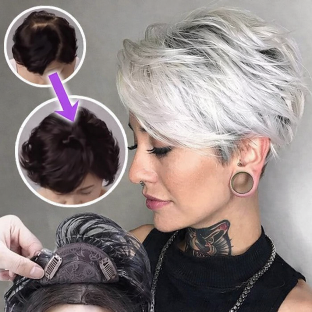 Haarteil | | Clip-In-Haarperücke | Nahtloser Sofort-Look | EllaLift