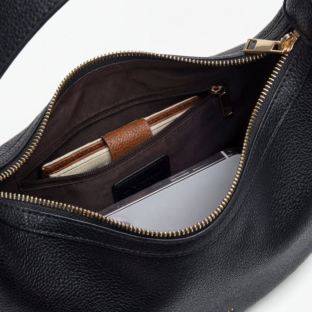 Halbmond-Schultertasche | Drei Tragearten | Weiches Kunstleder | LunaStride