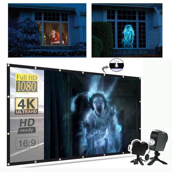 Halloween Projektor | Fenster & Innenbereich | 12 Filme Inklusive | Einfache Einrichtung