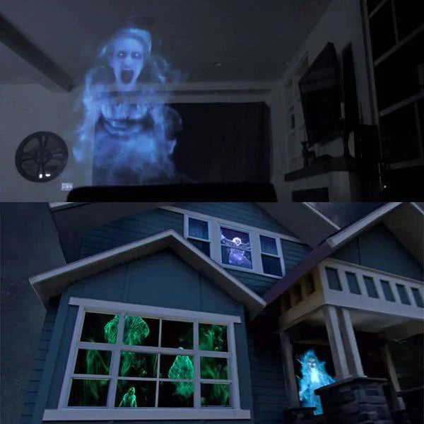 Halloween Projektor | Fenster & Innenbereich | 12 Filme Inklusive | Einfache Einrichtung