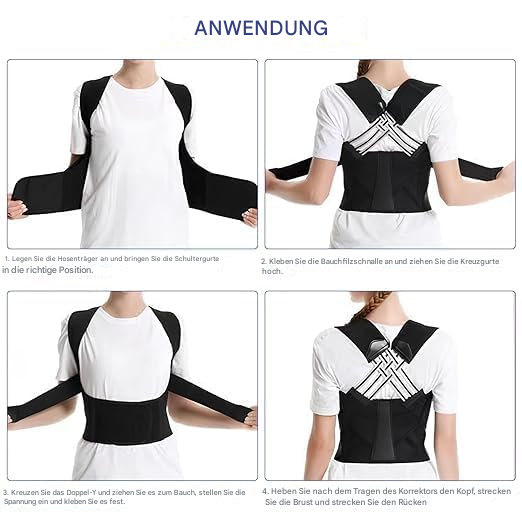 Haltungskorrektor Rücken | Verstellbar & stabil | Schmerzlinderung für Nacken & Rücken | Ergonomische Unterstützung | PosturePro
