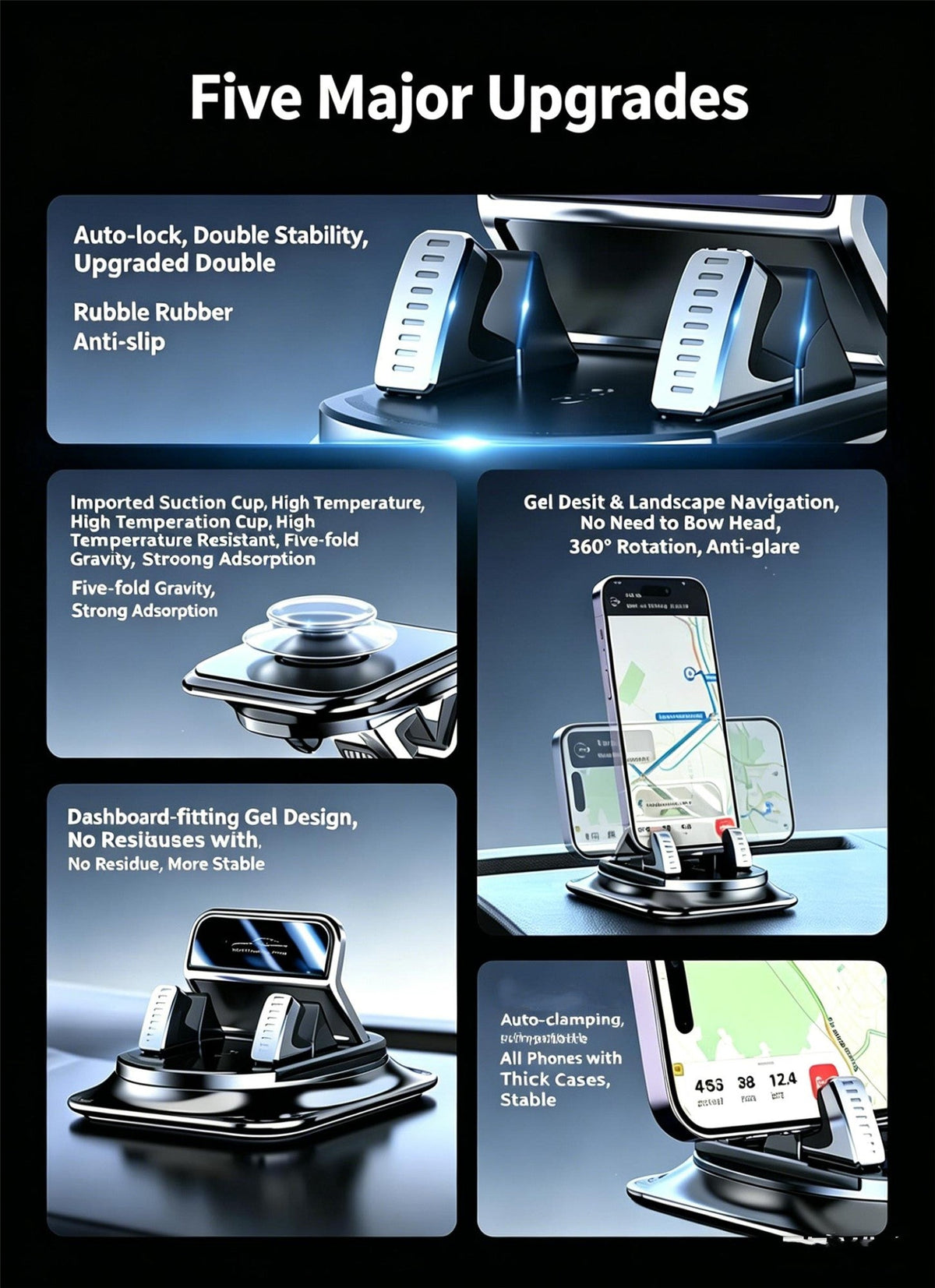 Phone mount | 360° rotation | Non-slip base | DashPivot