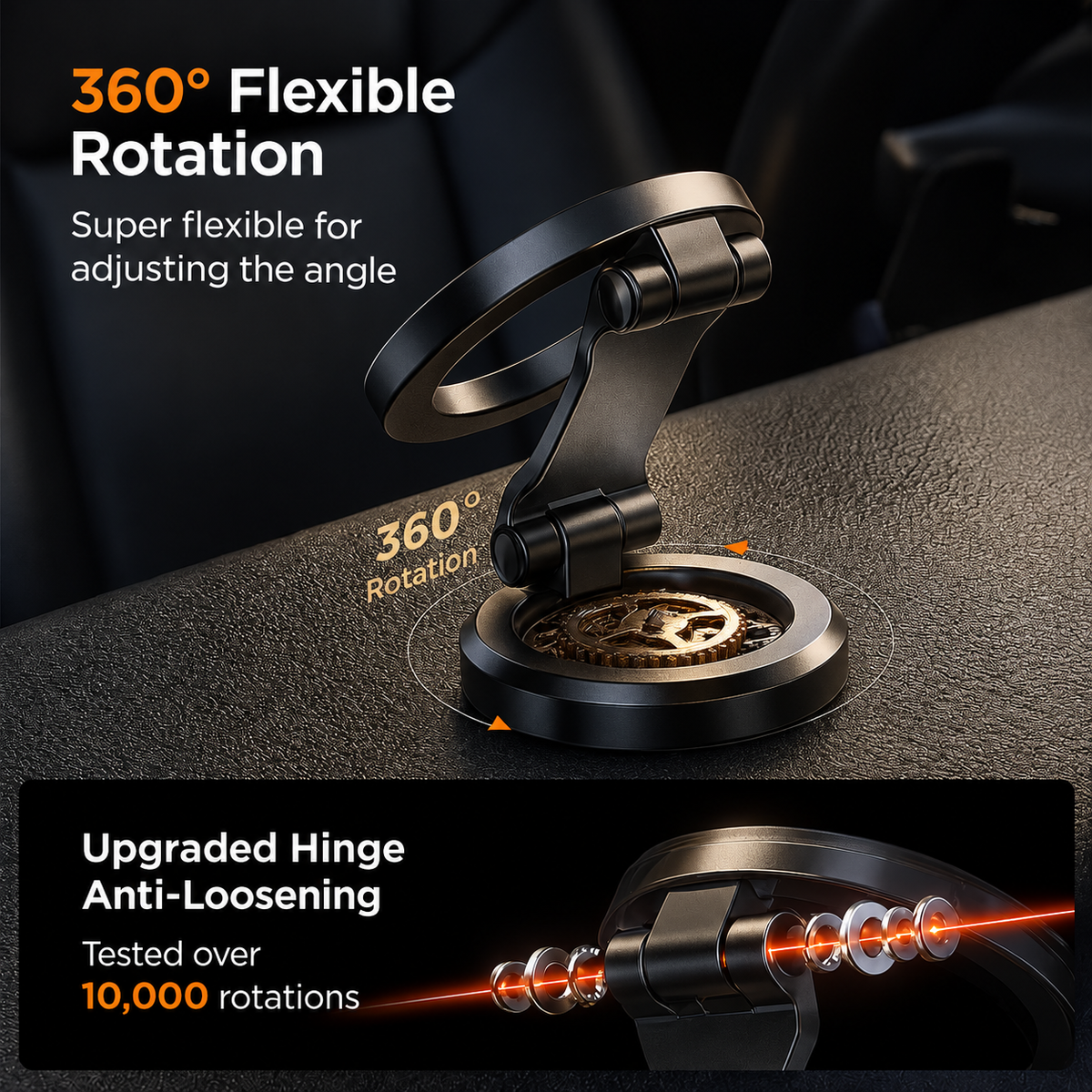 Puhelinteline autoon | magneettinen autokiinnike 360°:n käännöllä | kiinnitys yhdellä napsautuksella | DriveDock