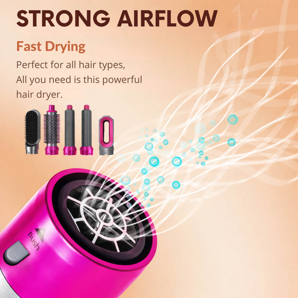 Heißluftbürste | Multi Styling mit Aufsätzen | Ionen Anti Frizz Technologie | AirStyle Pro