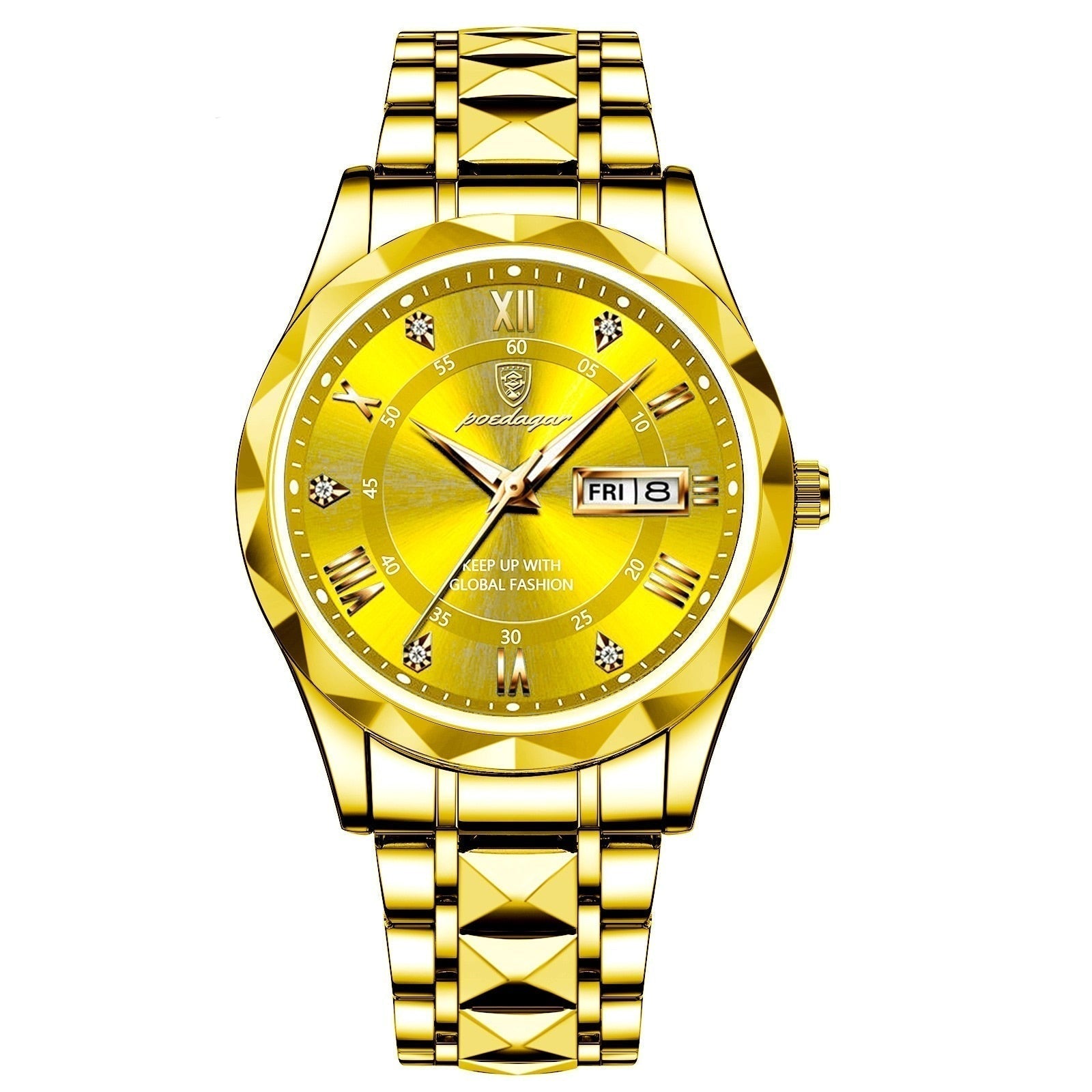 Herrenarmbanduhr Edelstahl Quarzwerk | Leuchtzeiger | Tag- & Datumsanzeige | Dialcraft